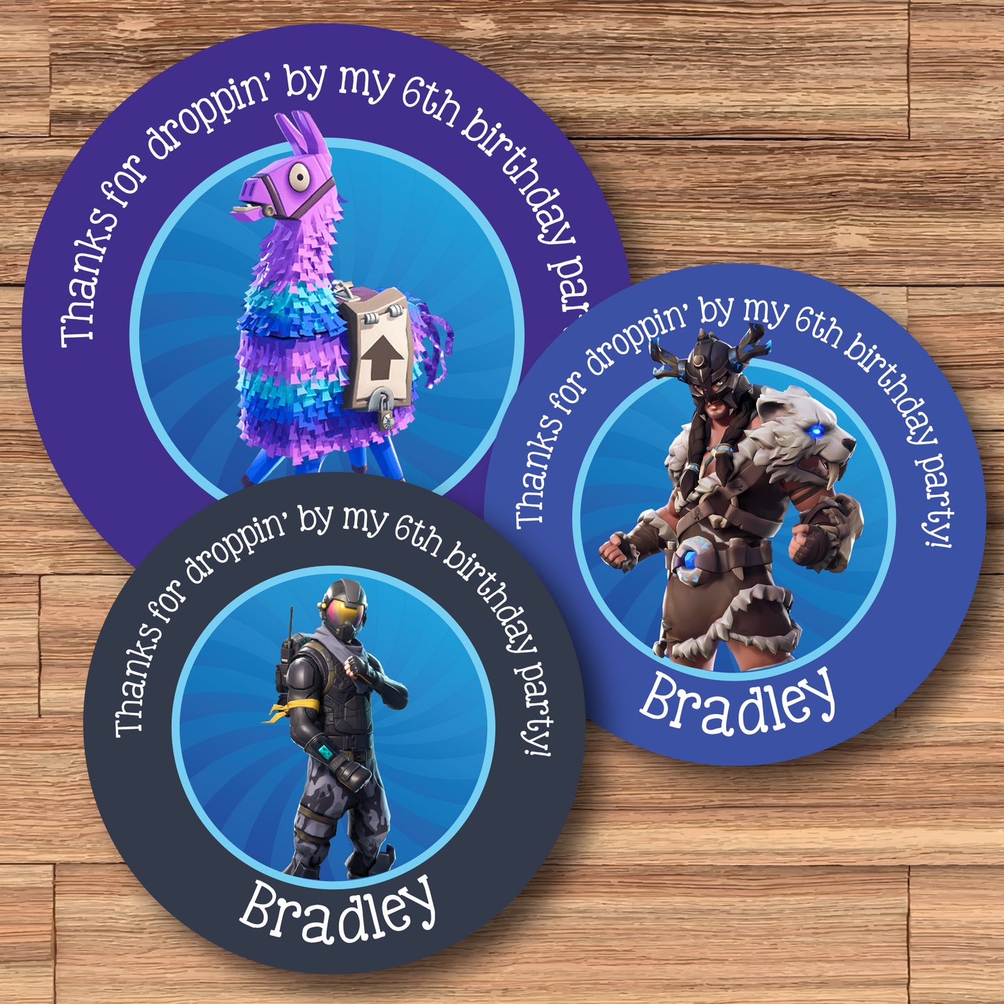 FORTNITE Party Digital or Printed Custom Stickers for Gift Bags, Party Favors!