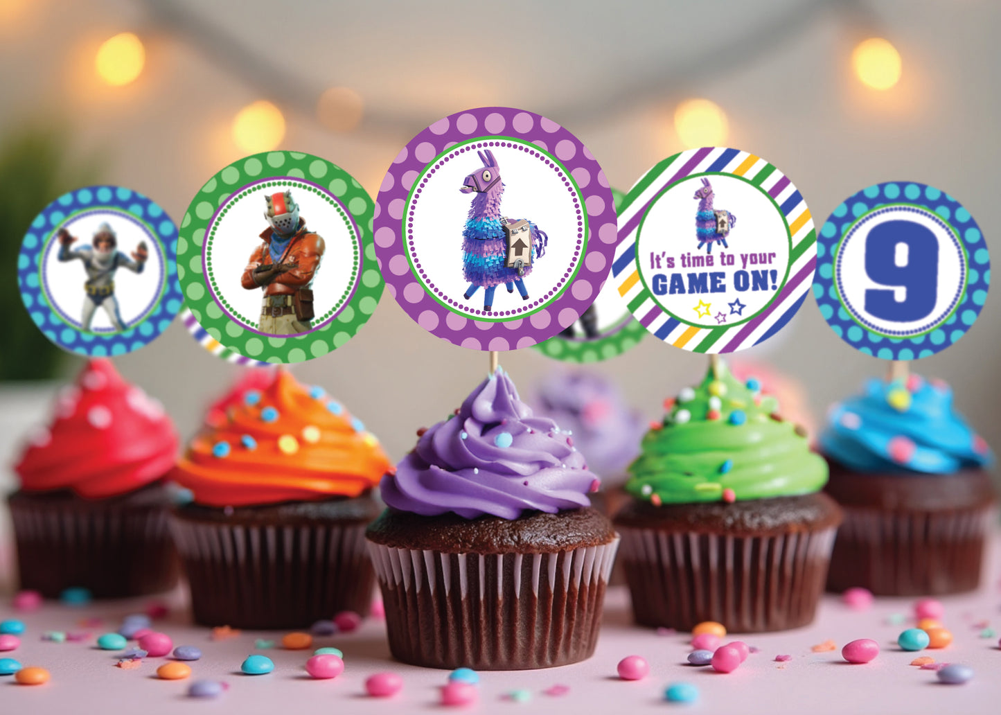FORTNITE Cupcake Toppers! 2 Inch or 2.5 Inch! Digital OR Printed & Fully Assembled!