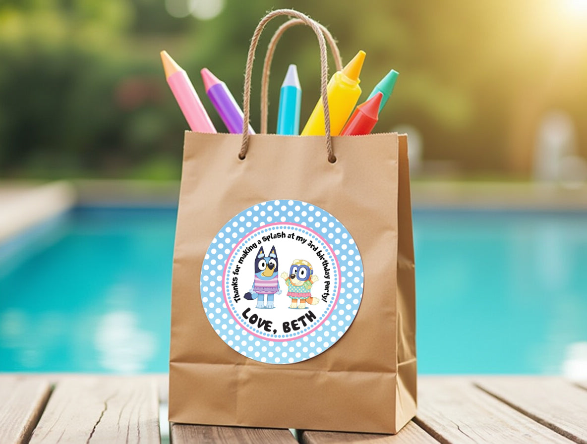 Coordinating party favor stickers