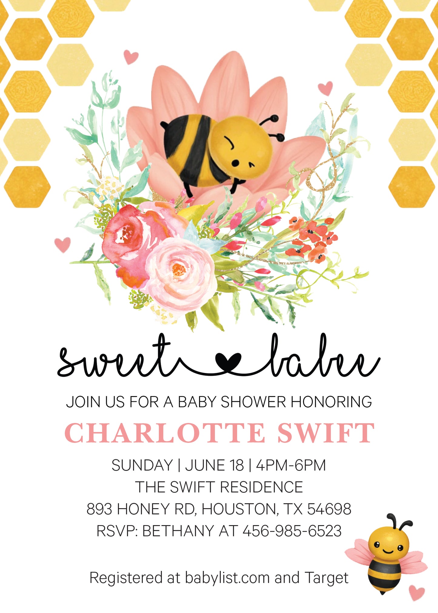 Mama to Bee Sweet Babee Baby Shower Invitation - Digital or Printed!