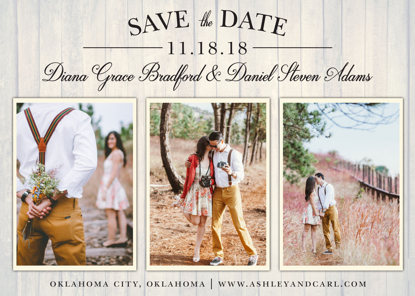 Farmhouse Wedding Save the Date, Shabby Chic, Elegant, Beautiful! Printed or Digital! Free Backside Included!