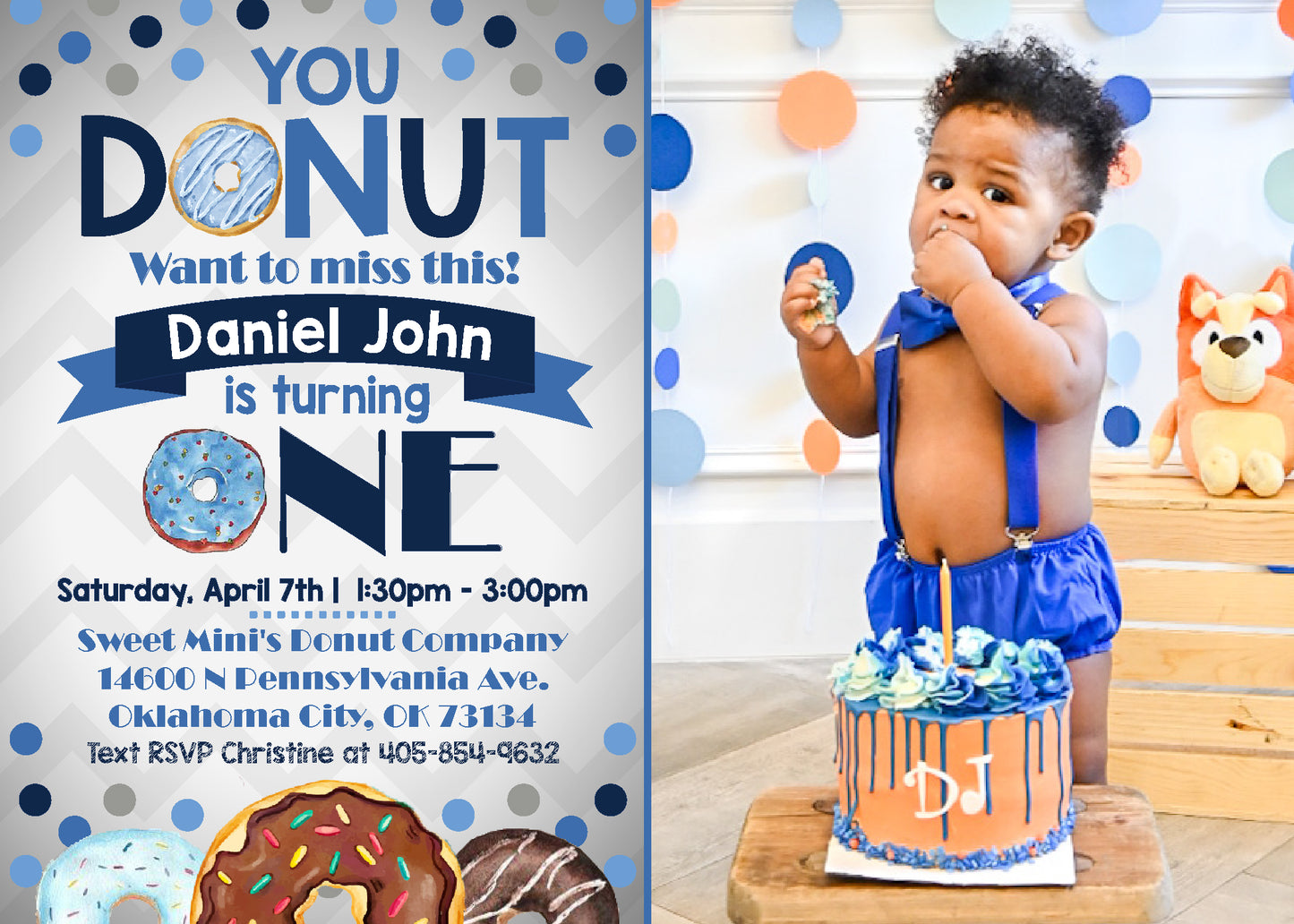 You DONUT Want to Miss this Party Invitation - Boy or Girl - With Photo - Digital or Printed!