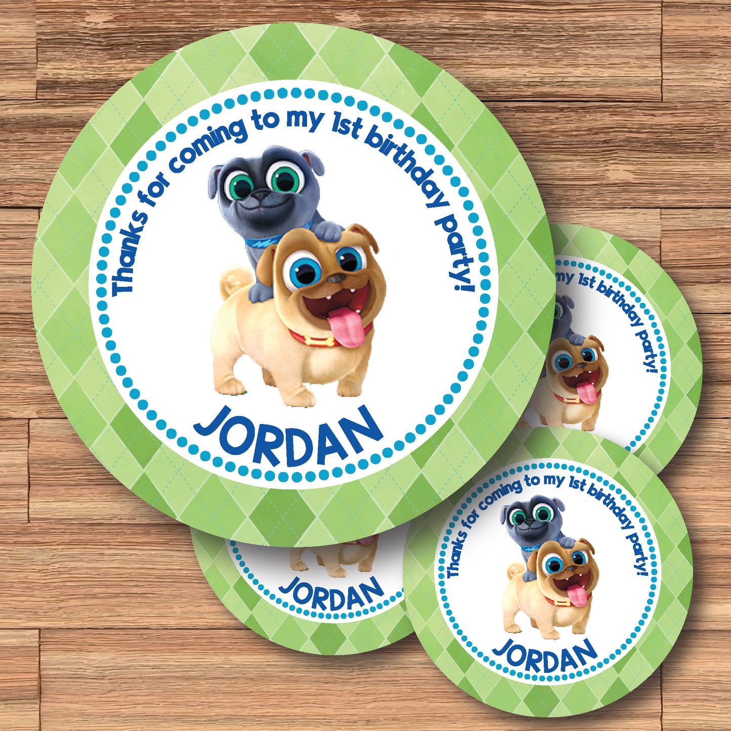PUPPY DOG PALS Personalized Stickers for Gift Bags, Party Favors! Printed or Digital!
