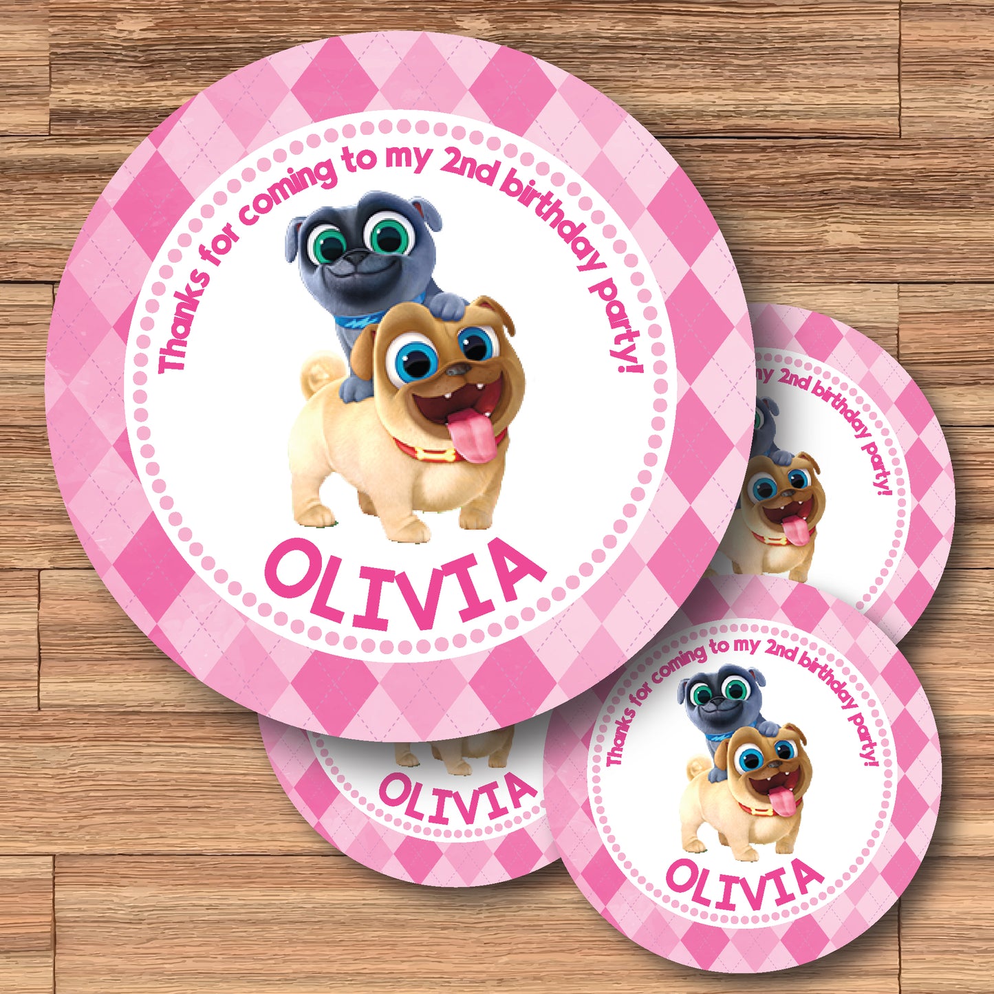 PUPPY DOG PALS Personalized Stickers for Gift Bags, Party Favors! Printed or Digital!