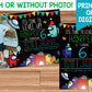 AMONG US Theme Birthday Party Invitation with or without Photo - Printed or Digital File!