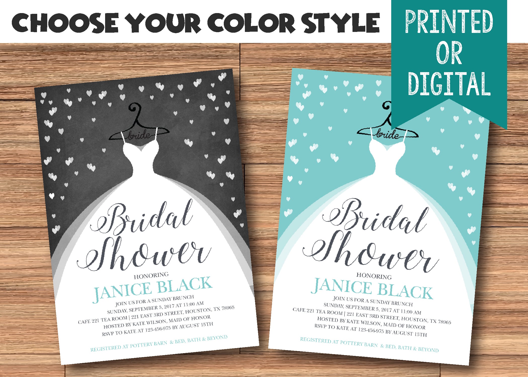 bridal shower wedding dress invitations Dress Bridal Shower Invitations: Modern Wedding Shower Invites