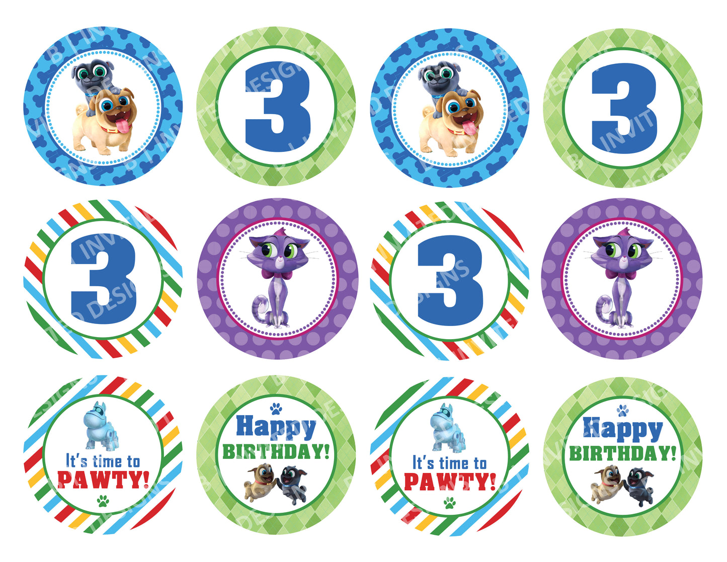 PUPPY DOG PALS Cupcake Toppers! 2 Inch or 2.5 Inch! Digital OR Printed & Fully Assembled!