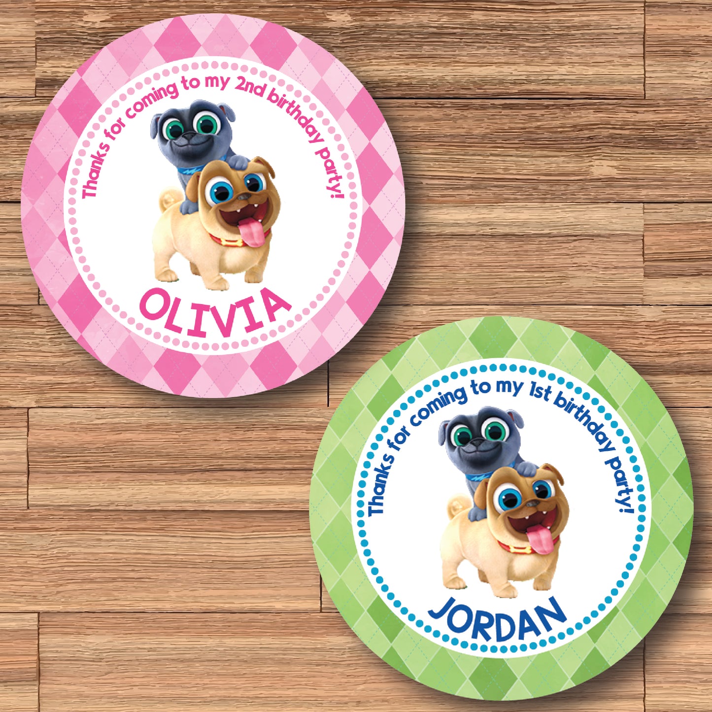 PUPPY DOG PALS Personalized Stickers for Gift Bags, Party Favors! Printed or Digital!