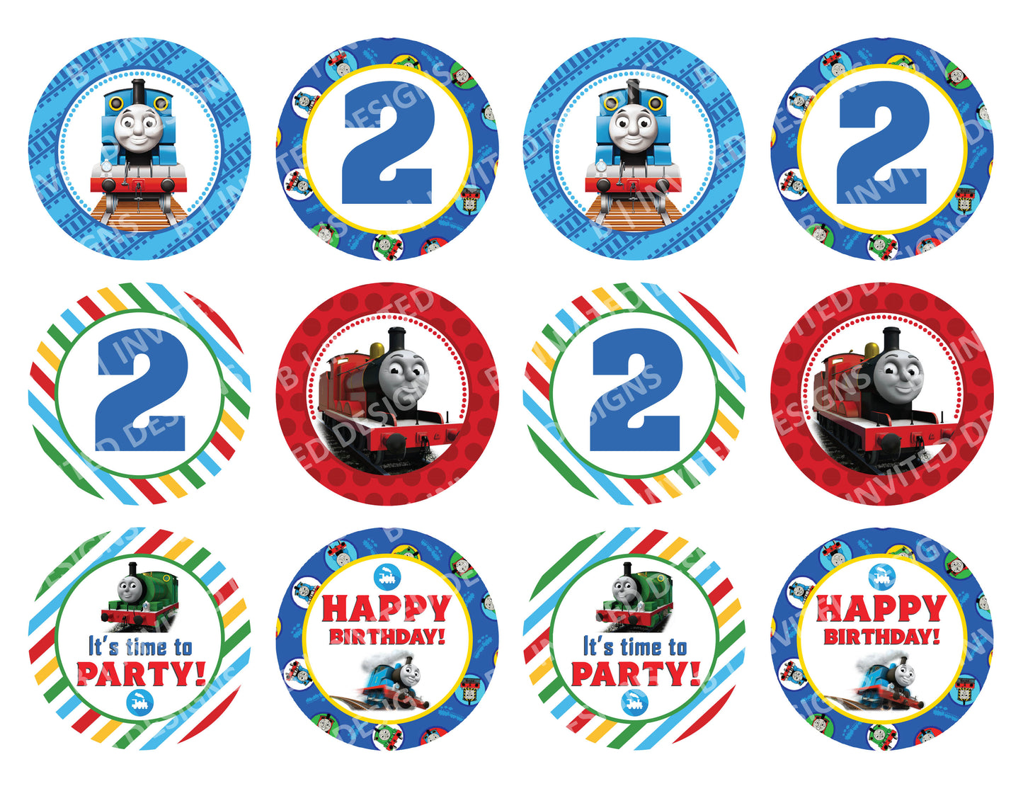 THOMAS THE TRAIN Cupcake Toppers! 2 Inch or 2.5 Inch! Digital OR Printed & Fully Assembled!