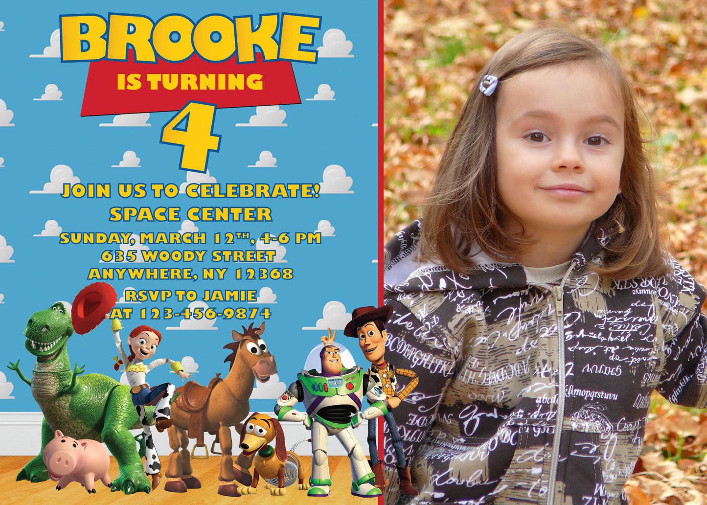 TOY STORY Birthday Party Invitation with Photo - 2 Options, You Choose! Printed or Digital!