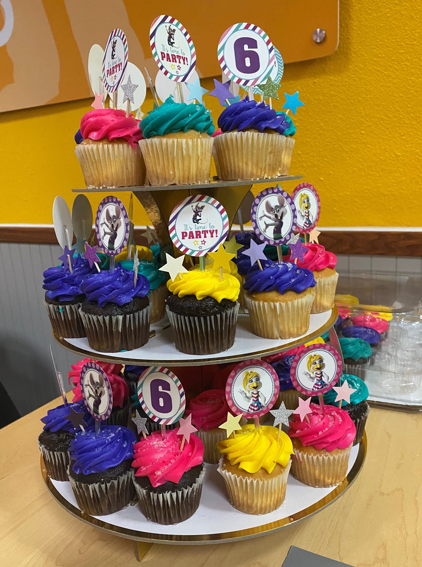 Girl CHUCK E. CHEESE Cupcake Toppers! 2 Inch or 2.5 Inch! Digital OR Printed & Fully Assembled!