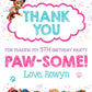 PAW PATROL Girl Digital or Printed Thank You Card with or without Photo!