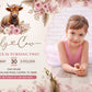 Highland Holy Cow Pink Boho Birthday Party Invitation with or without Photo - Printed or Digital!