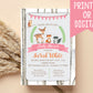 Colorful Woodland Animals Pink Baby Shower Invitation - Digital or Printed!