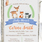 Colorful Woodland Baby Shower Pink or Blue Invitation - Printed or Digital File!