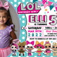 LOL DOLLS Birthday Digital or Printed Invitation with or without Photo!