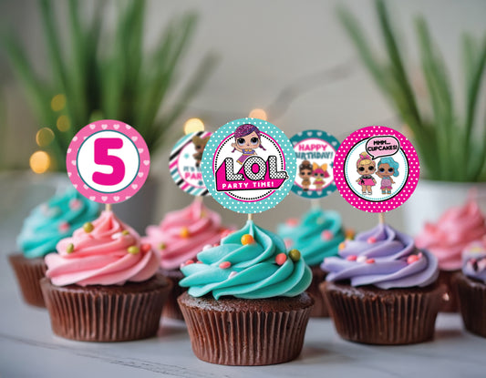LOL DOLLS Awesome Cupcake Toppers! 2 Inch or 2.5 Inch! Digital OR Printed & Fully Assembled!