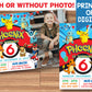 POKEMON Pikachu Birthday Party Invitation with or without Photo - Printed or Digital File!