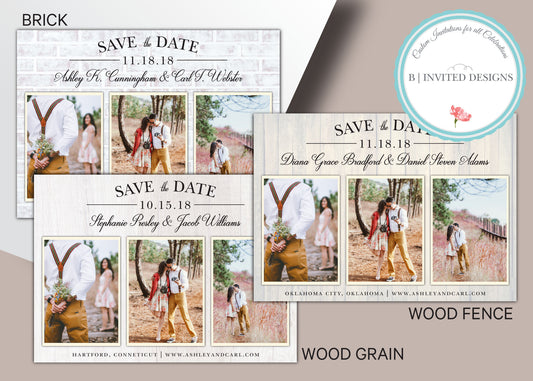 Farmhouse Wedding Save the Date, Shabby Chic, Elegant, Beautiful! Printed or Digital! Free Backside Included!