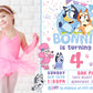 Girl BLUEY Birthday Party Invitation with or without Photo - Printed or Digital File!