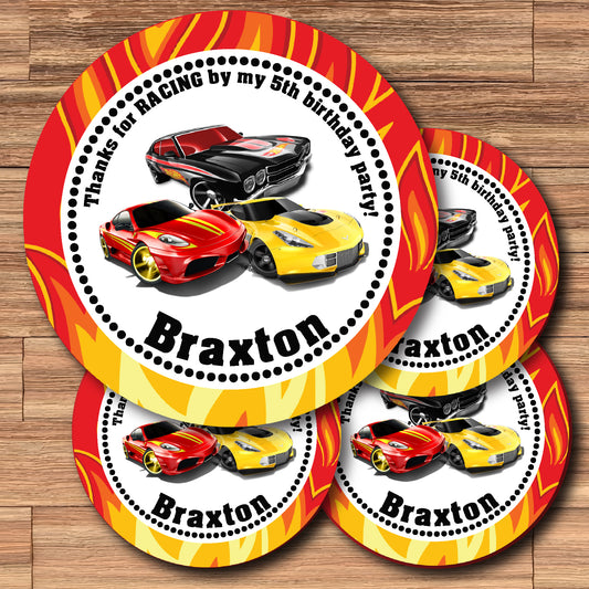 HOT WHEELS Custom Personalized Stickers for Gift Bags, Party Favors! Printed or Digital!