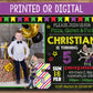 CHUCK E CHEESE Birthday Party Invitation with Photo - Printed or Digital File!