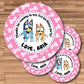 BLUEY Personalized Stickers for Gift Bags, Party Favors! Printed or Digital!