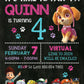 PAW PATROL Girl Digital or Printed Chalkboard Birthday Party Invitation with or without Photo!