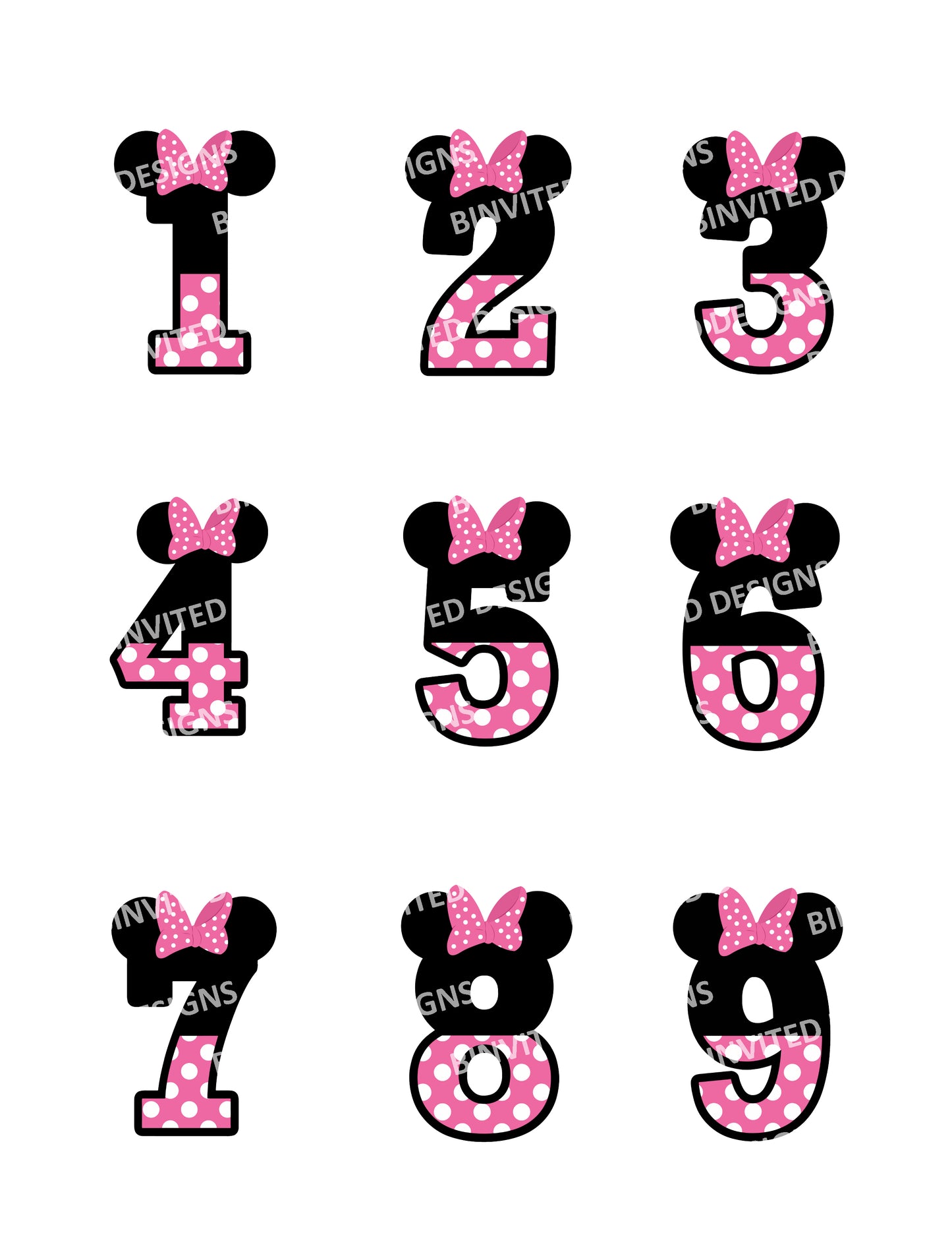 MICKEY & MINNIE MOUSE Pink or Red Personalized Stickers for Gift Bags, Party Favors! Printed or Digital!