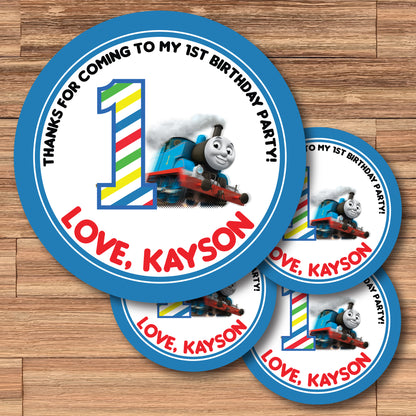 THOMAS THE TRAIN Personalized Stickers With Number for Gift Bags, Party Favors! Printed or Digital!