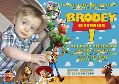 TOY STORY Birthday Party Invitation with Photo - 2 Options, You Choose! Printed or Digital!