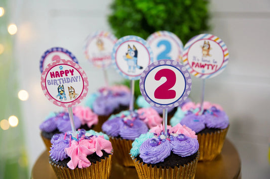 BLUEY Cupcake Toppers! 2 Inch or 2.5 Inch! Digital OR Printed & Fully Assembled!