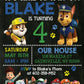 PAW PATROL Boy Digital or Printed Chalkboard Birthday Party Invitation with or without Photo!